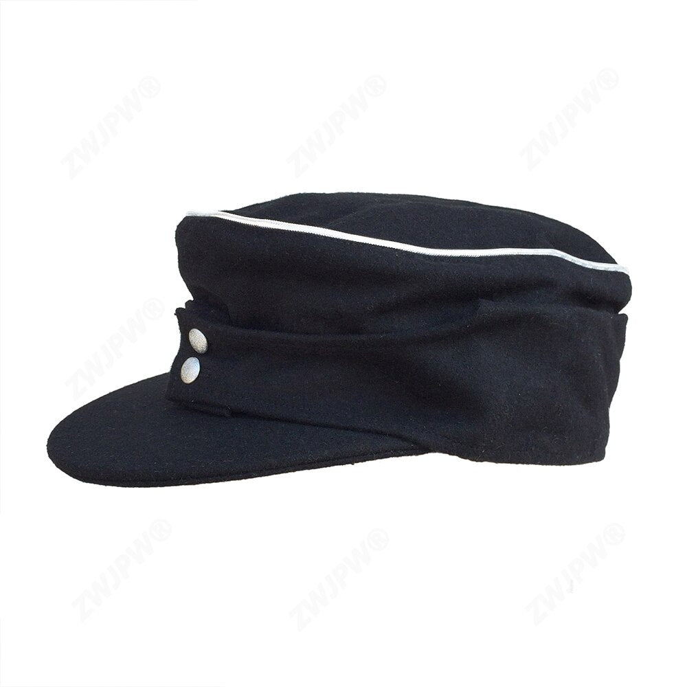 WW2 WWII ARMY ELITE TYPE 1943 BLACK &amp; GREEN WOOLEN CLOTH SOLDIER FIELD OFFICER CAP HAT DE/401105