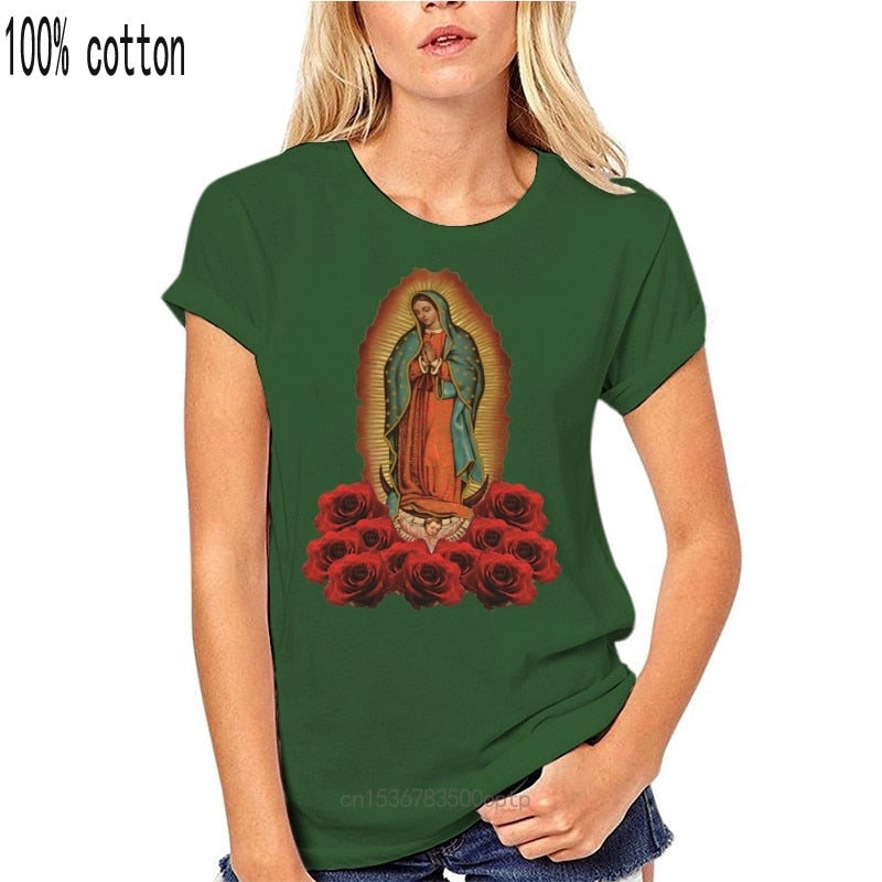 New 2021 Summer Fashion Funny Print T-Shirts 12 T-Shirts Virgen De Guadalupe Mary Maria Virgin Lot Wholesale soccerer T Shirts
