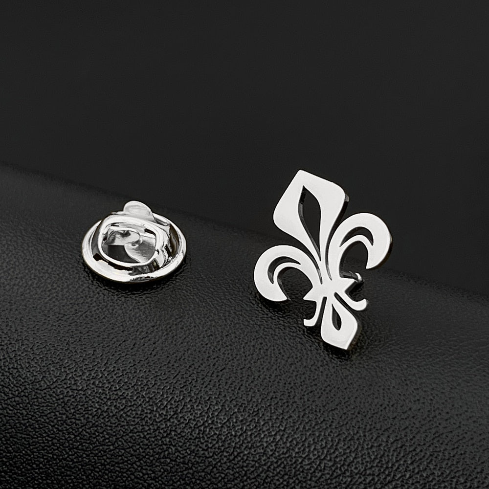 Lily of the Valley Brooch for Men Women Charm Pins Stainless Steel Souvenir Jewelry Suit Gold Badge Wedding Dad Couple Gift