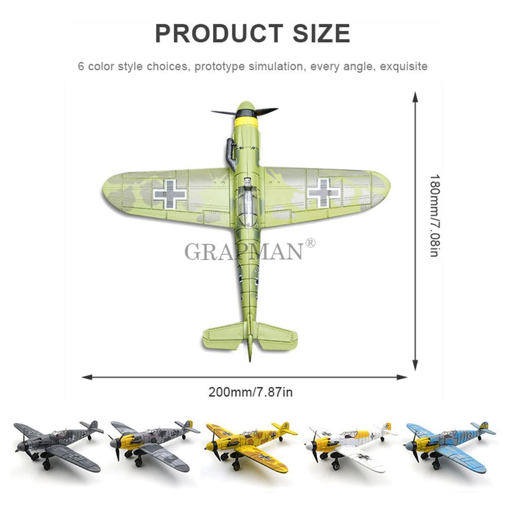 1/48 WWII German BF109 UK Hurricane Fighter 4D Assemble Fighter Military Airplane Model Arms Building Blocks Toys for Boys