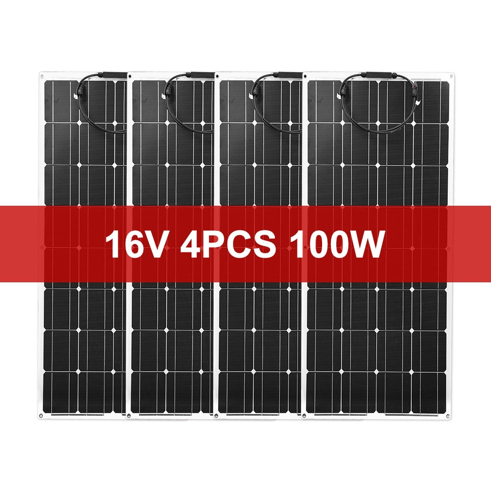 Dokio 18V/16V 100W 200W Flexible Monocrystalline Solar Panel Can Charge 12V Battery For Car/Boat/ Home Waterproof Solar Panel