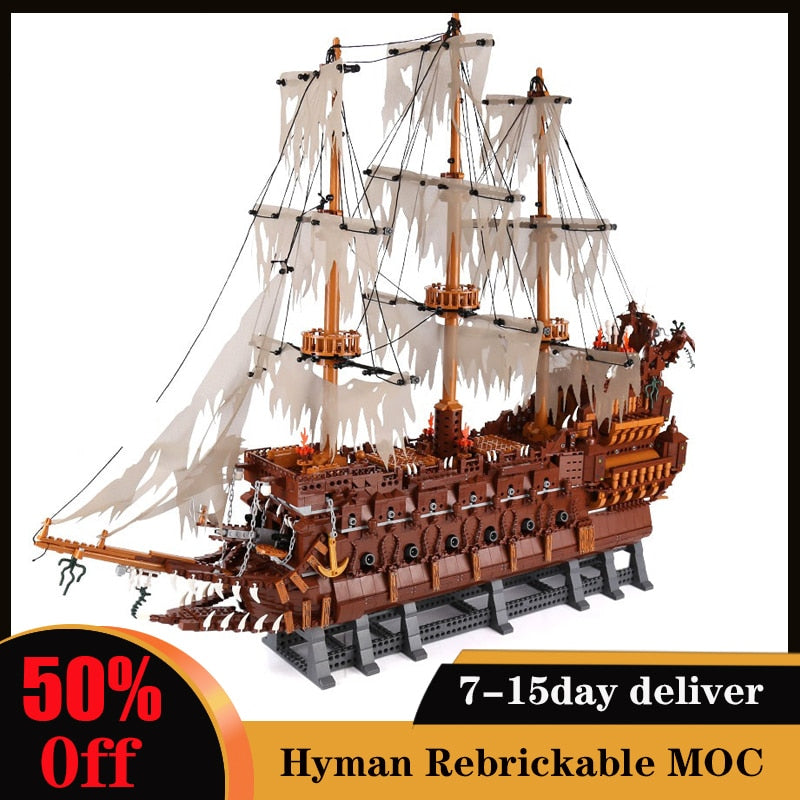 3562pcs 16016 Flyings The Nether Lands Set Pirate Ship Pirates of the Boat Building Blocks Bricks Model Boat Children Toys Gifts