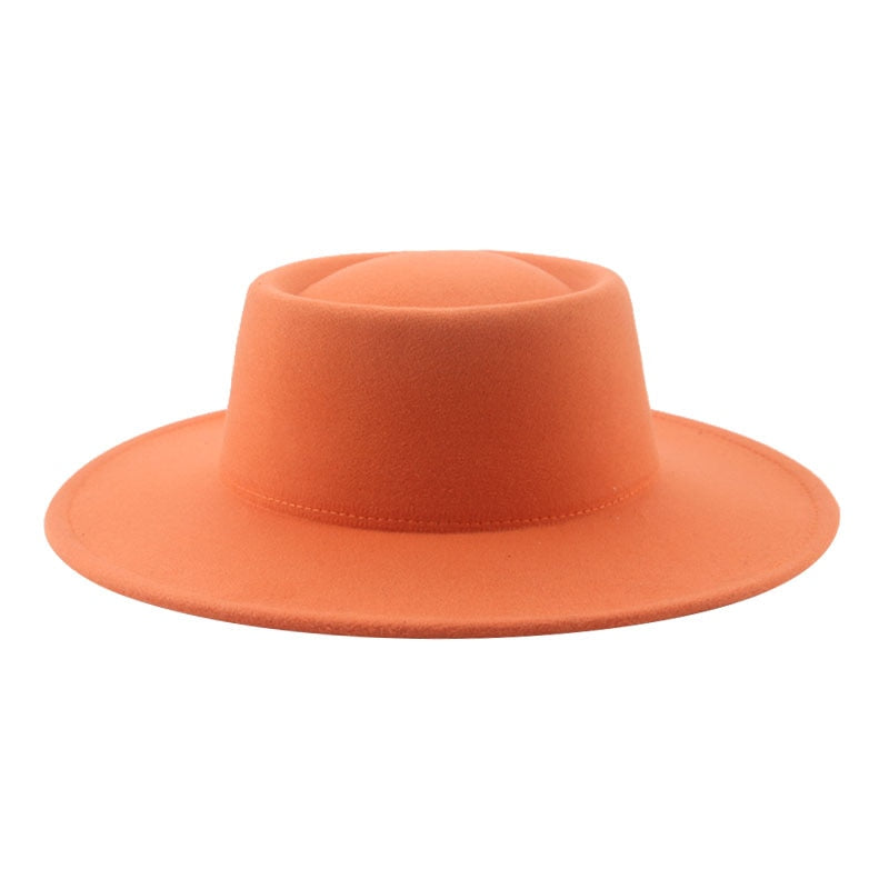 Hat Fedoras 9.5cm Big Wide Brim Hat Women Winter Men Hats Cowboy Felted Hats for Women Street Band New Fedora Sombreros De Mujer