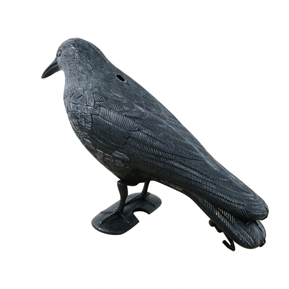 Outdoor Hunting Plastic Fake Crow Decoy Garden Yards Simulation Black Bird Baits Shoot Supplies for Patio Deck Barn