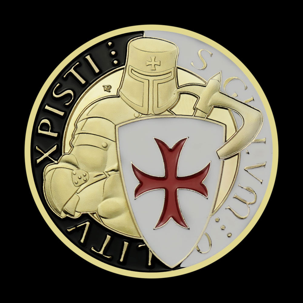 Kindom of Morocco Knight Templar Souvenir Gold Plated Coin Collectible Gift Christ Cross Collection Art Commemorative Coin