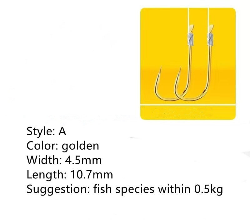 20 Hook /10 Pair of New Fine Packaging Fishing Tackle Fishing Line Double Hook Manual Double Hook Fishing Hook Bait