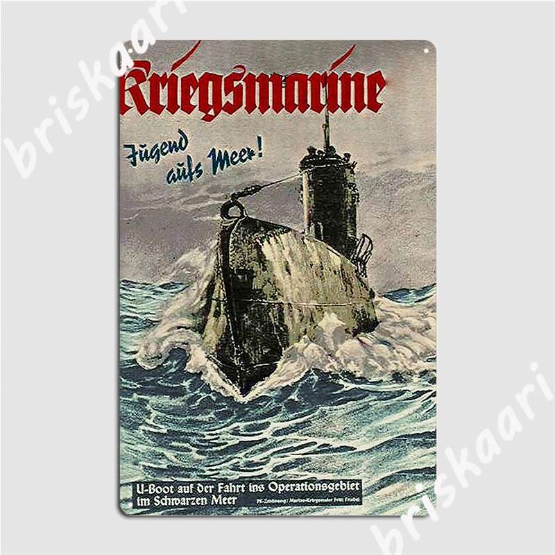 U-Boat German Kriegsmarine Wwii Metal Plaque Poster Design Home Wall Pub Mural Painting Tin Sign Poster