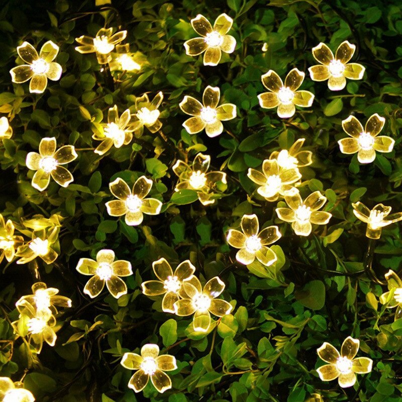 18 Styles Solar Garlands light string 5-12M Peach Flower Lamp Power LED String Fairy Lights Garden Christmas Decor For Outdoor