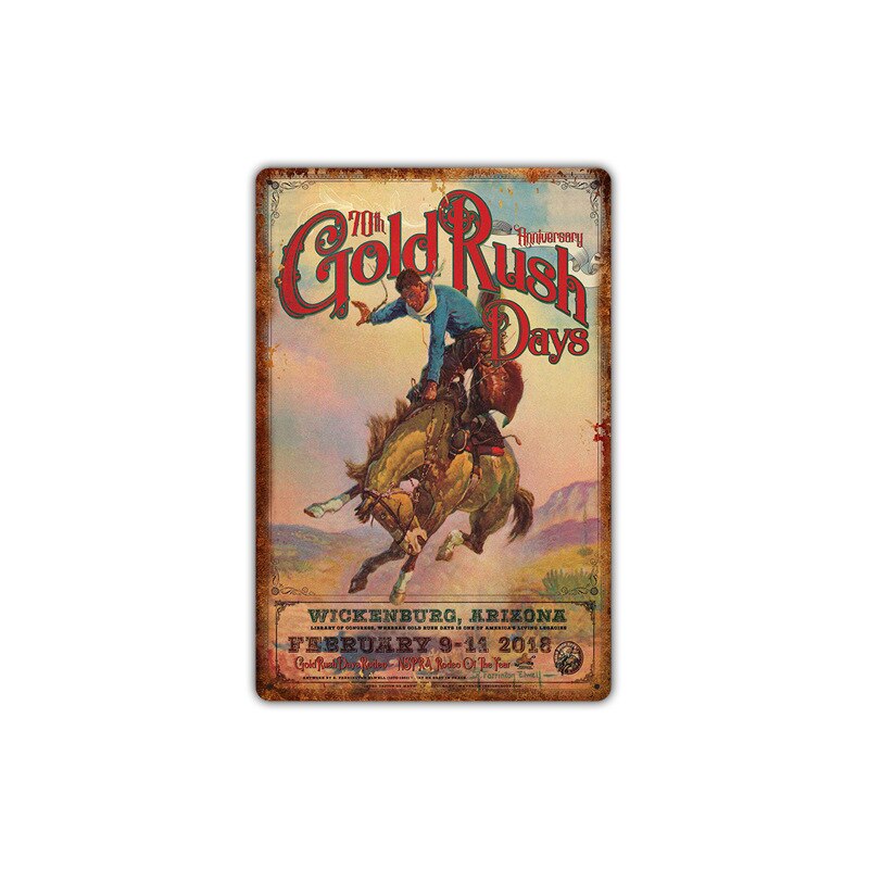 West Cowboy Hero on Horseback Series Metal Tin Signs Decorative Plaque for Bar Pub Club Decoration Background Wall