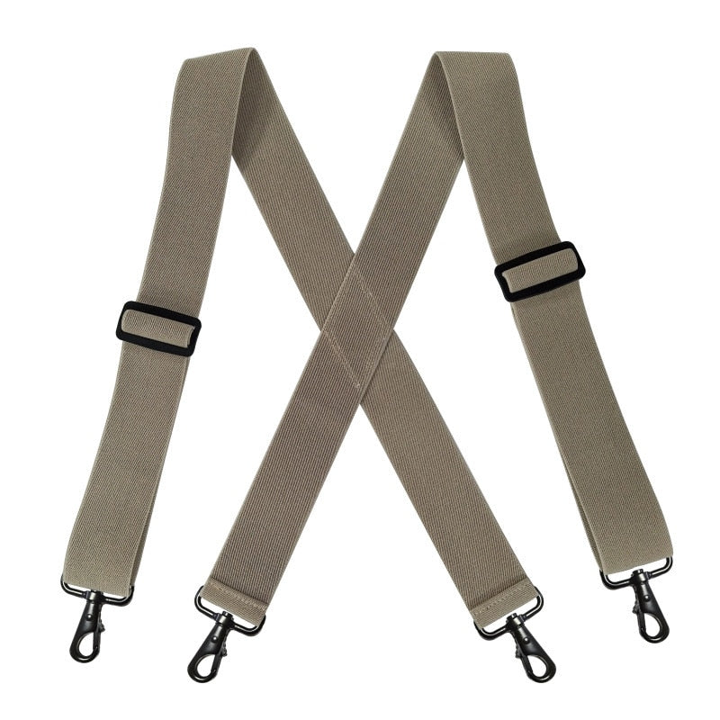 Heavy Duty Suspenders Big Tall 5cm Wide with 4 Swivel Hook Belt Loop X Back Work Braces Adjustable Elastic for Men Women Fashion