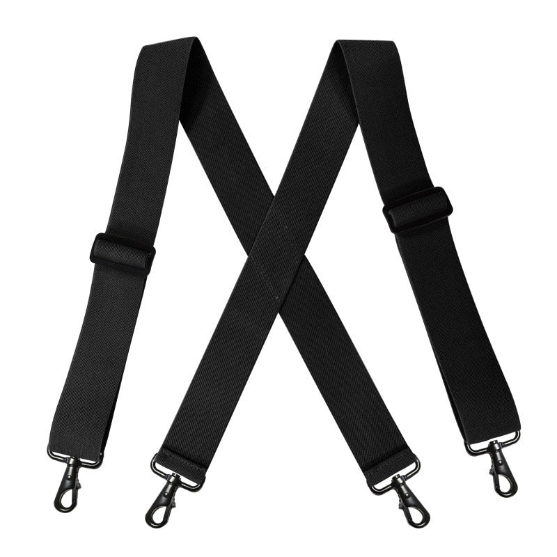 Heavy Duty Suspenders Big Tall 5cm Wide with 4 Swivel Hook Belt Loop X Back Work Braces Adjustable Elastic for Men Women Fashion