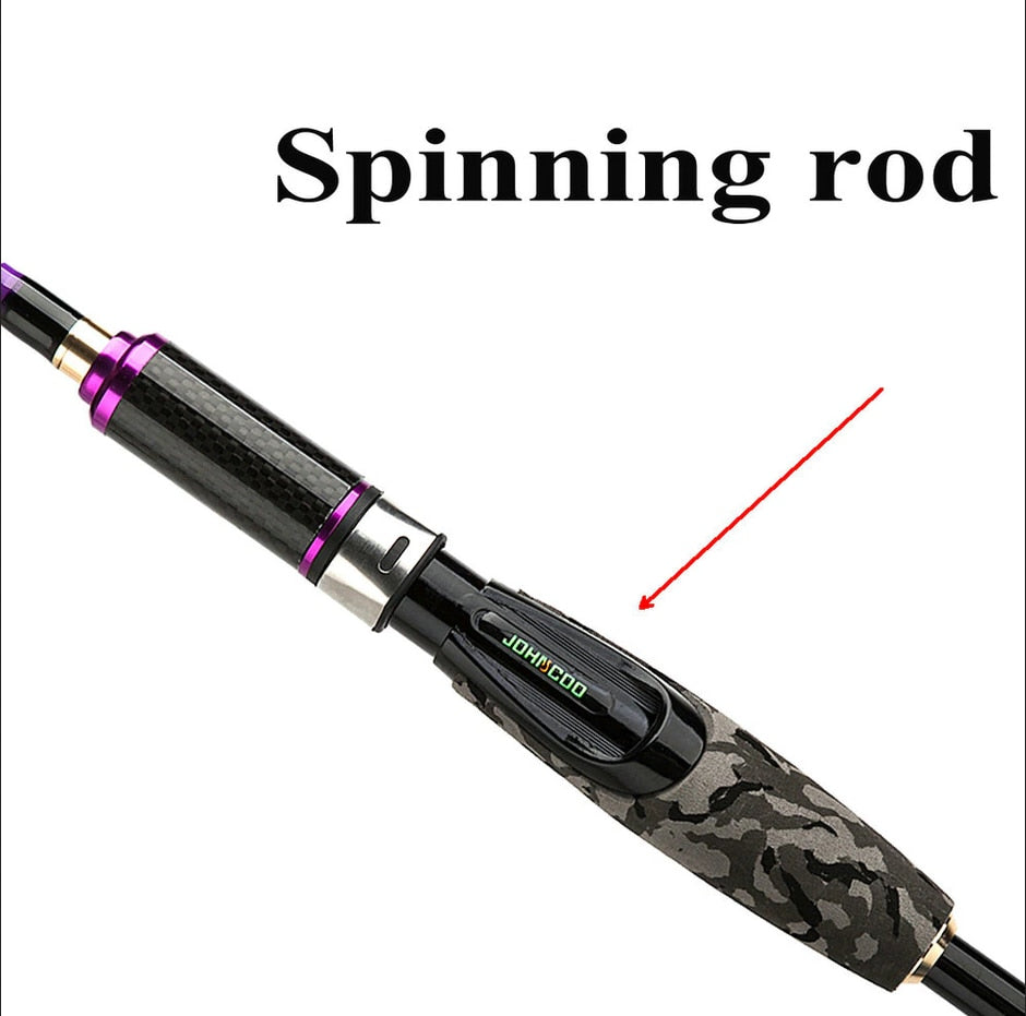 Spinning Fishing Rod 2.1m 2.4m 3 tips ML M MH 7' Carbon Fast Action Fishing Spinning Rod Lure Fishing Rods Johncoo thunderbolt